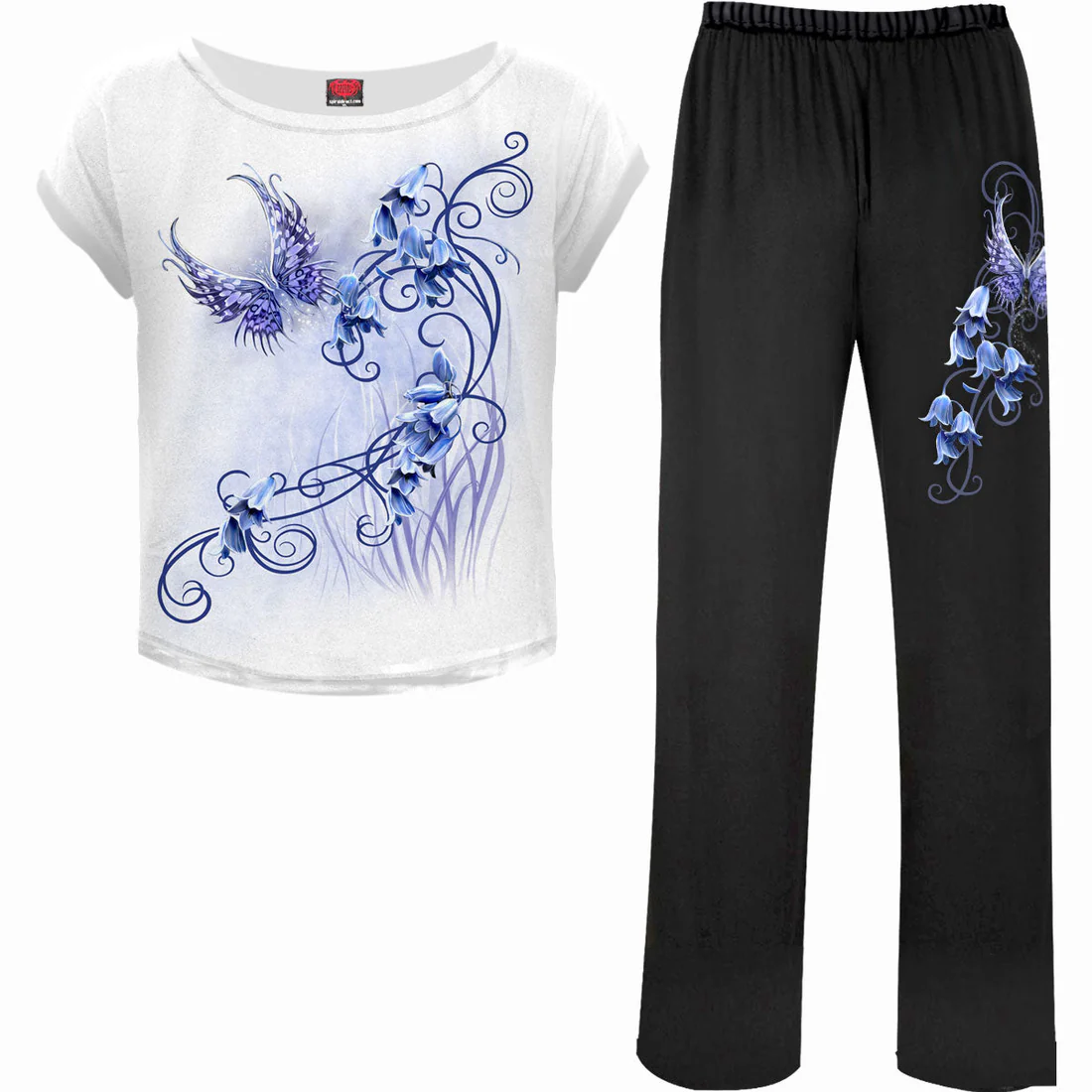BLUEBELL FAIRY - 4pc Gothic Pyjama Set (image for) BLUEBELL FAIRY - 4pc Gothic Pyjama Set